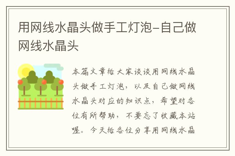 用网线水晶头做手工灯泡-自己做网线水晶头