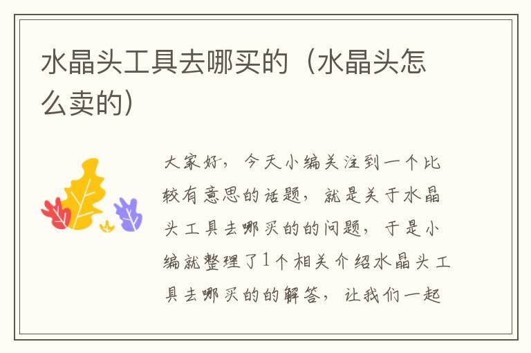 水晶头工具去哪买的(水晶头怎么卖的)