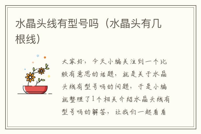 水晶头线有型号吗(水晶头有几根线)