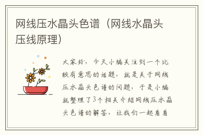 网线压水晶头色谱(网线水晶头压线原理)