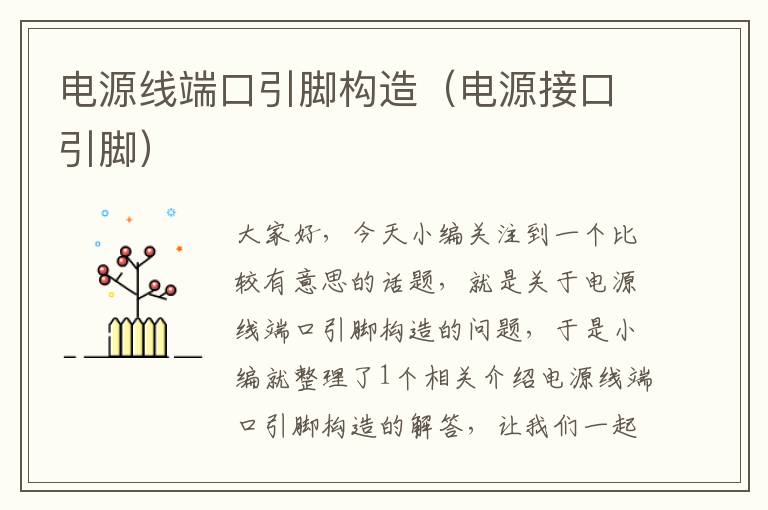 电源线端口引脚构造(电源接口引脚)