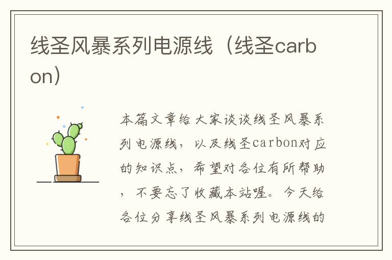 线圣风暴系列电源线(线圣carbon)