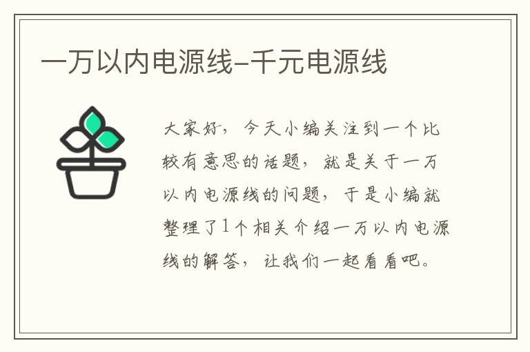 一万以内电源线-千元电源线