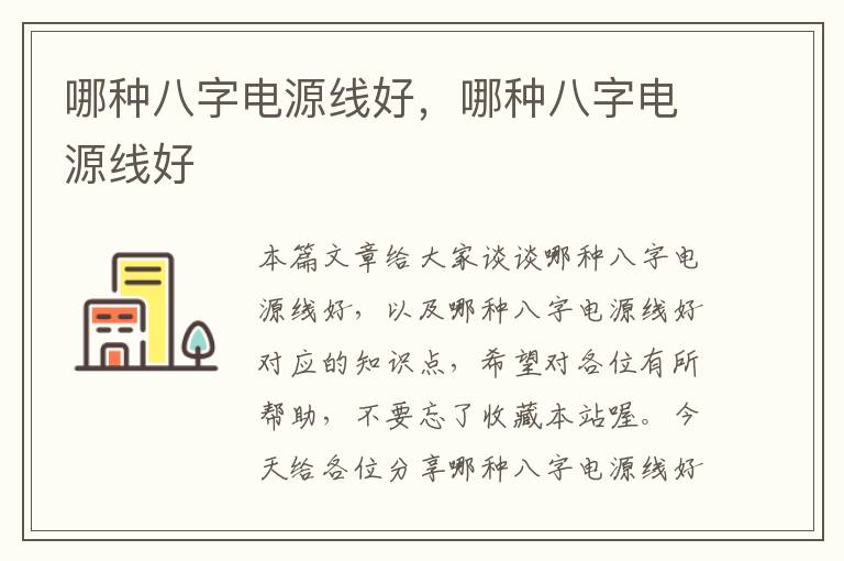 哪种八字电源线好,哪种八字电源线好