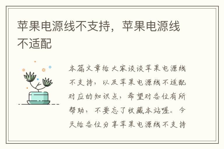 苹果电源线不支持,苹果电源线不适配