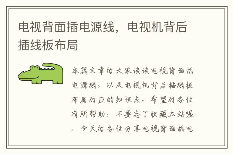 电视背面插电源线,电视机背后插线板布局