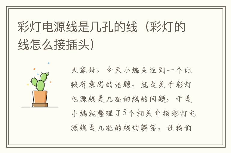 彩灯电源线是几孔的线(彩灯的线怎么接插头)
