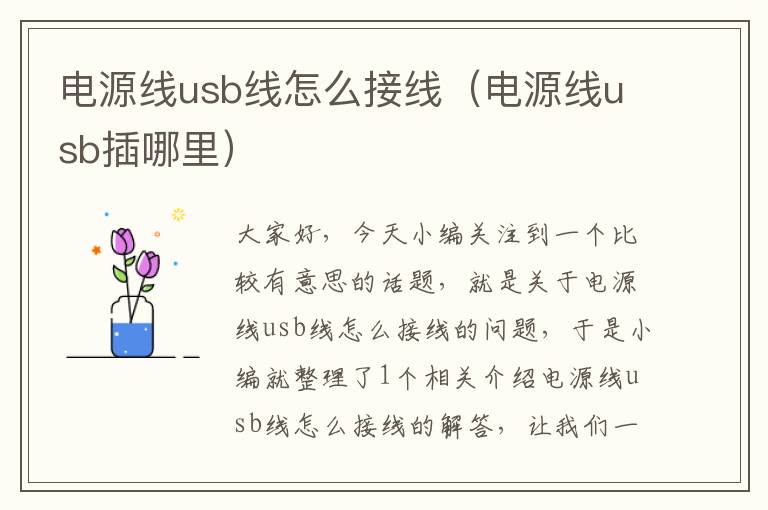 电源线usb线怎么接线(电源线usb插哪里)