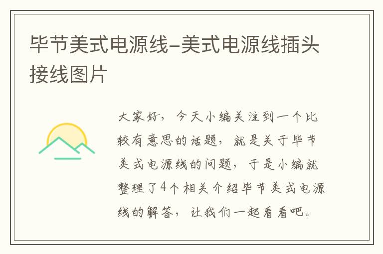 毕节美式电源线-美式电源线插头接线图片