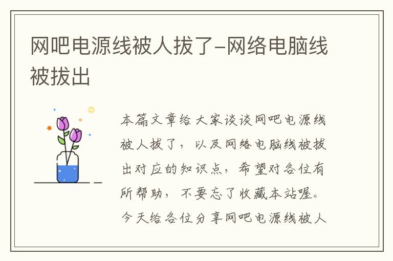 网吧电源线被人拔了-网络电脑线被拔出
