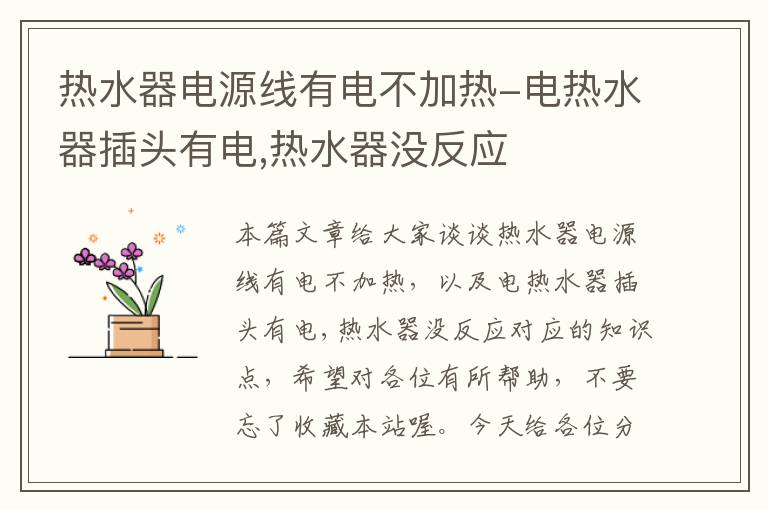 热水器电源线有电不加热-电热水器插头有电,热水器没反应