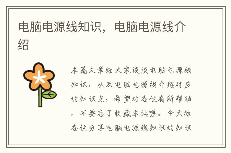 电脑电源线知识,电脑电源线介绍