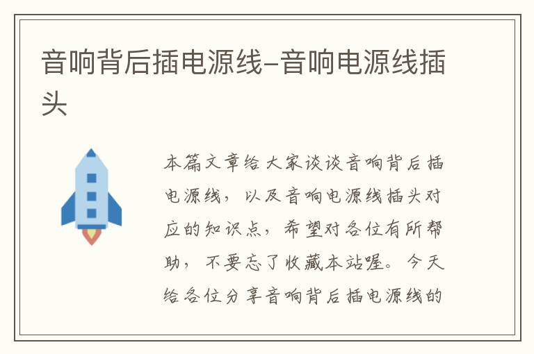 音响背后插电源线-音响电源线插头