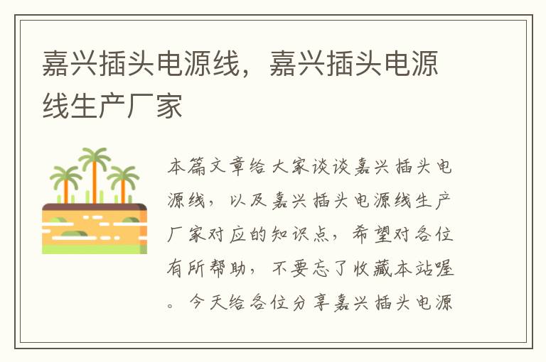 嘉兴插头电源线,嘉兴插头电源线生产厂家