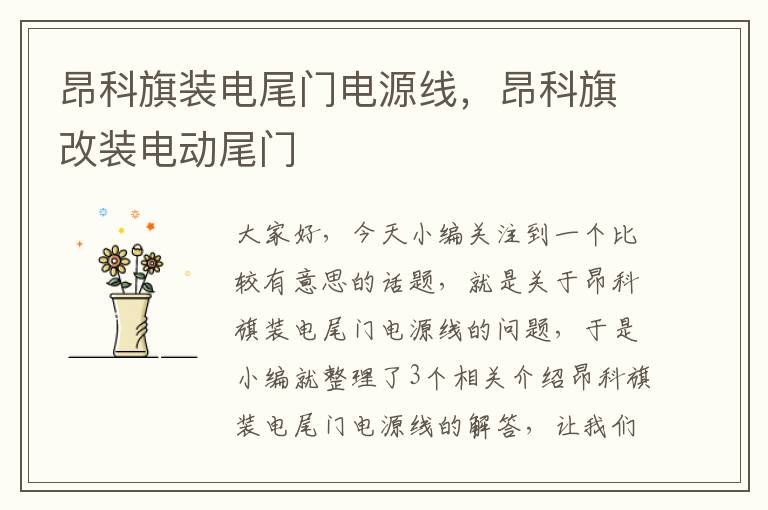 昂科旗装电尾门电源线,昂科旗改装电动尾门