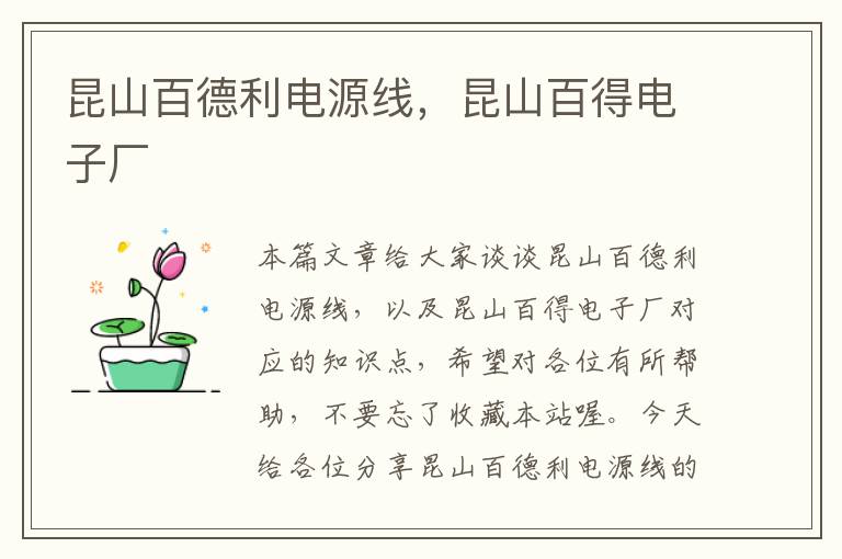 昆山百德利电源线,昆山百得电子厂