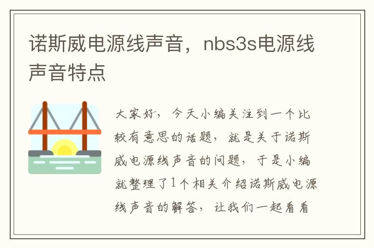 诺斯威电源线声音,nbs3s电源线声音特点