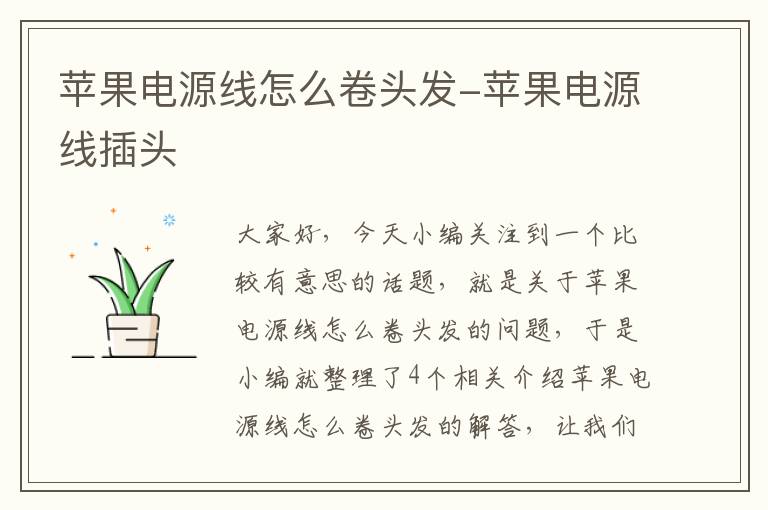苹果电源线怎么卷头发-苹果电源线插头
