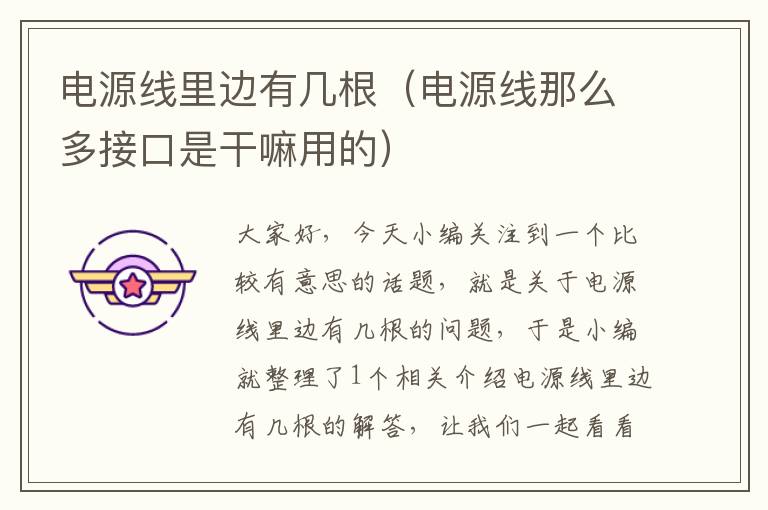 电源线里边有几根(电源线那么多接口是干嘛用的)
