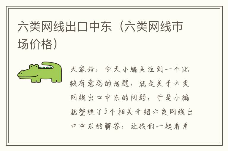 六类网线出口中东(六类网线市场价格)