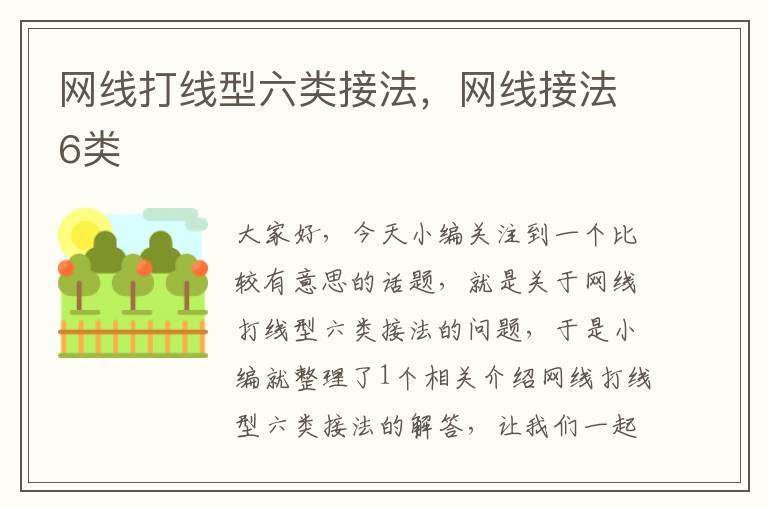 网线打线型六类接法,网线接法6类