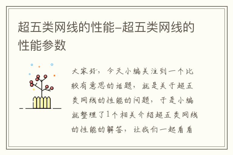 超五类网线的性能-超五类网线的性能参数