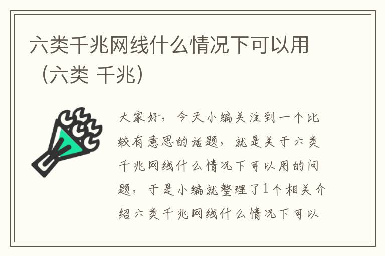 六类千兆网线什么情况下可以用(六类 千兆)