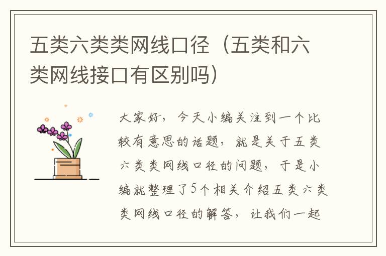 五类六类类网线口径(五类和六类网线接口有区别吗)