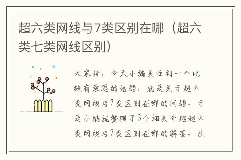 超六类网线与7类区别在哪(超六类七类网线区别)