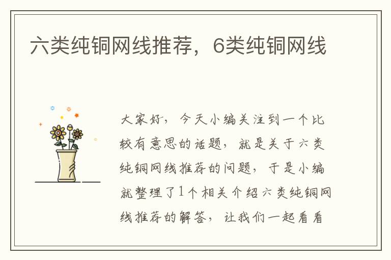 六类纯铜网线推荐,6类纯铜网线