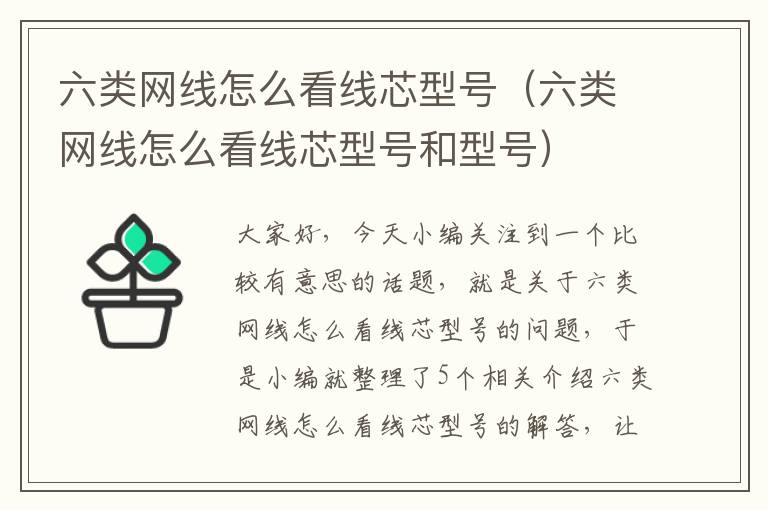 六类网线怎么看线芯型号(六类网线怎么看线芯型号和型号)