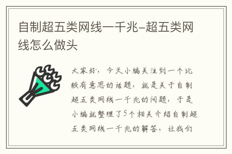 自制超五类网线一千兆-超五类网线怎么做头