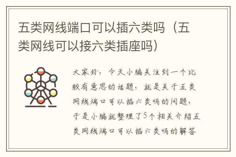 五类网线端口可以插六类吗(五类网线可以接六类插座吗)