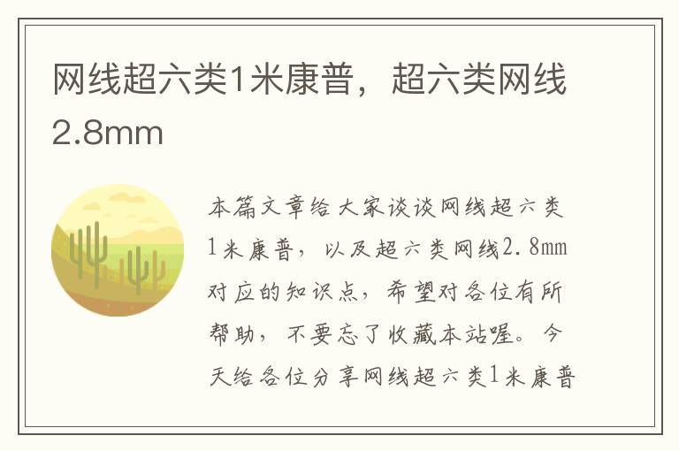 网线超六类1米康普,超六类网线2.8mm