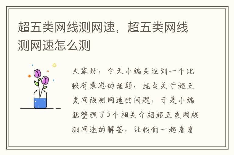 超五类网线测网速,超五类网线测网速怎么测