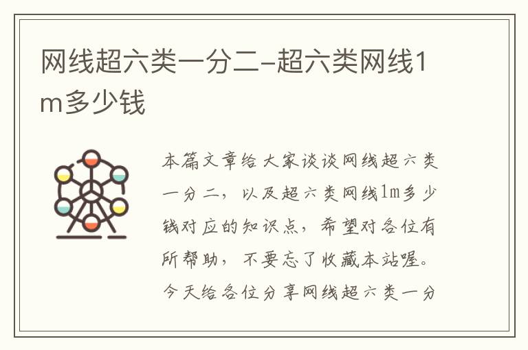 网线超六类一分二-超六类网线1m多少钱