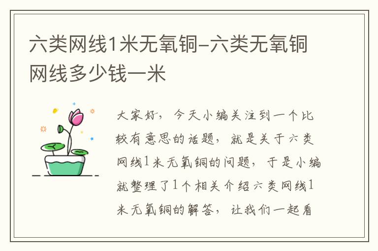 六类网线1米无氧铜-六类无氧铜网线多少钱一米
