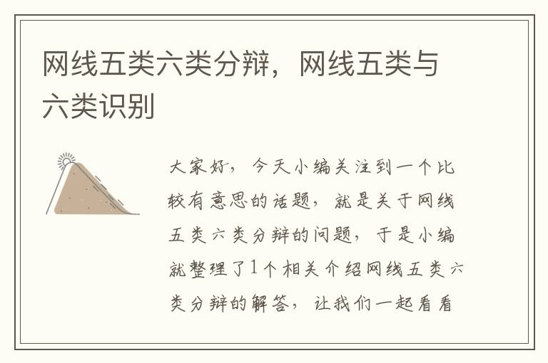 网线五类六类分辩,网线五类与六类识别