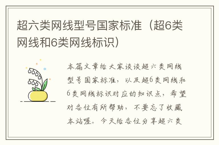 超六类网线型号国家标准(超6类网线和6类网线标识)