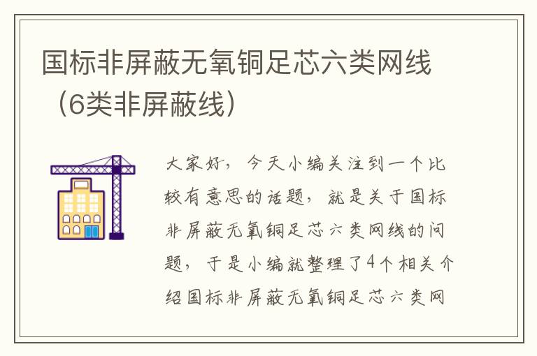 国标非屏蔽无氧铜足芯六类网线（6类非屏蔽线）