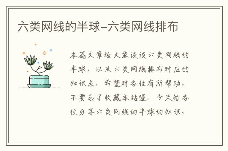六类网线的半球-六类网线排布