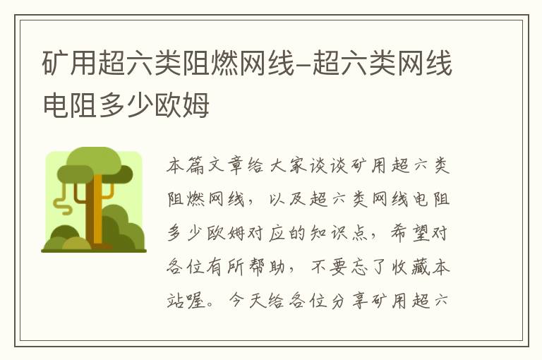 矿用超六类阻燃网线-超六类网线电阻多少欧姆