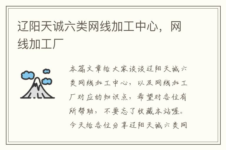 辽阳天诚六类网线加工中心,网线加工厂