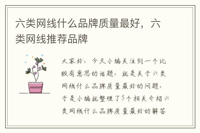 六类网线什么品牌质量最好,六类网线推荐品牌