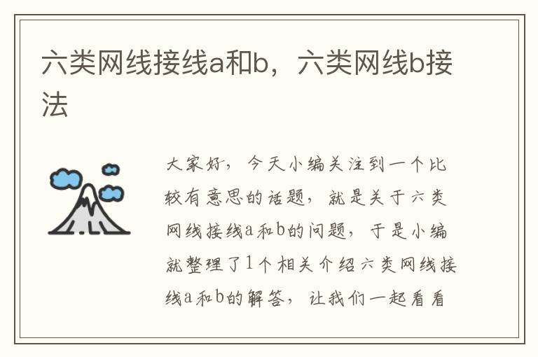 六类网线接线a和b,六类网线b接法