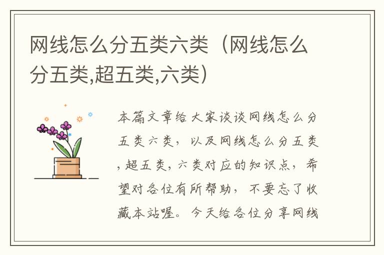 网线怎么分五类六类(网线怎么分五类,超五类,六类)