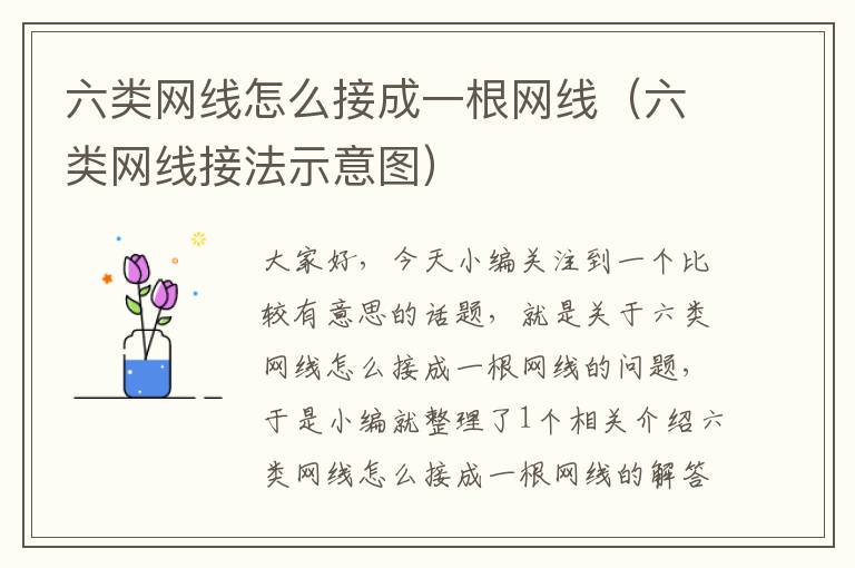 六类网线怎么接成一根网线(六类网线接法示意图)