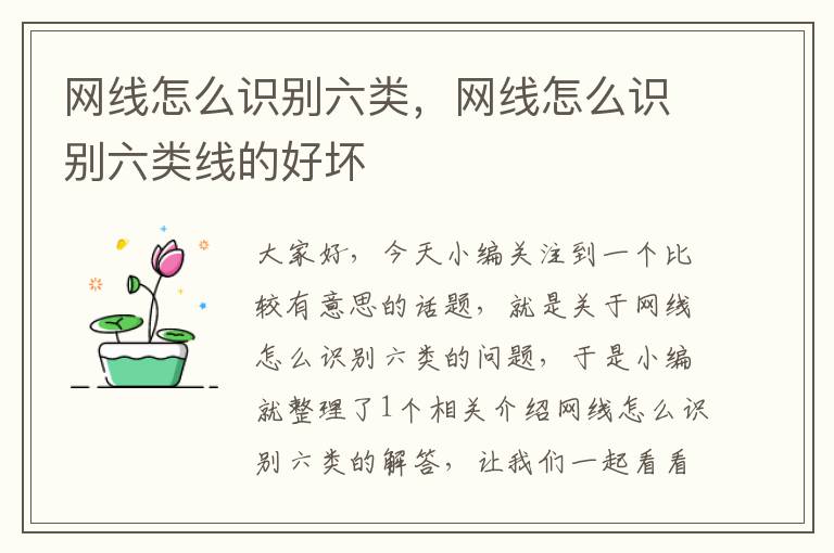 网线怎么识别六类,网线怎么识别六类线的好坏
