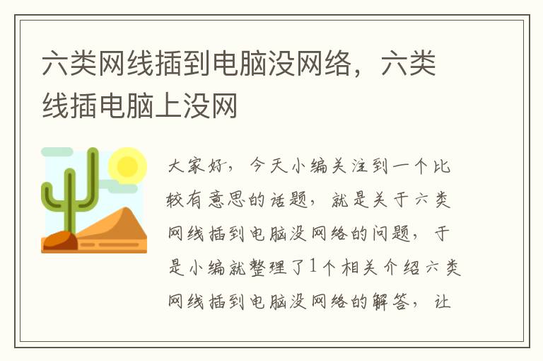 六类网线插到电脑没网络,六类线插电脑上没网