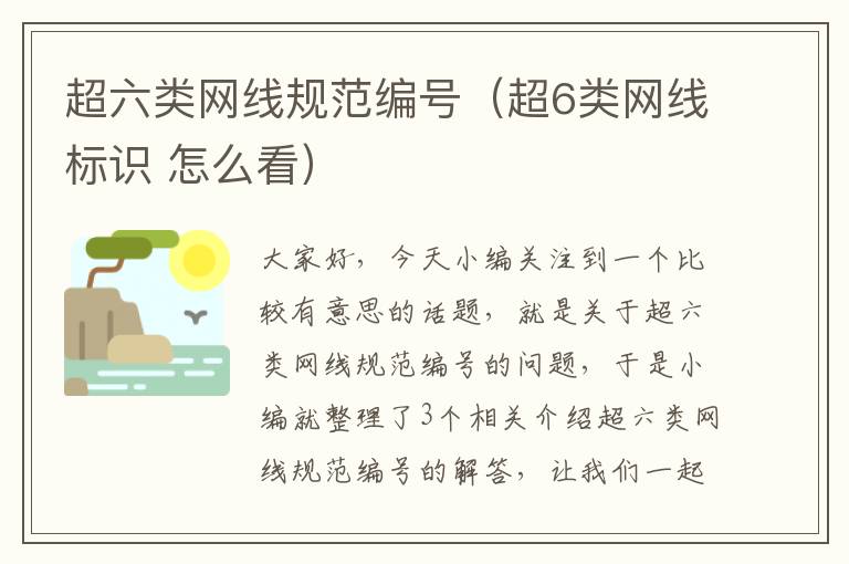 超六类网线规范编号(超6类网线标识 怎么看)